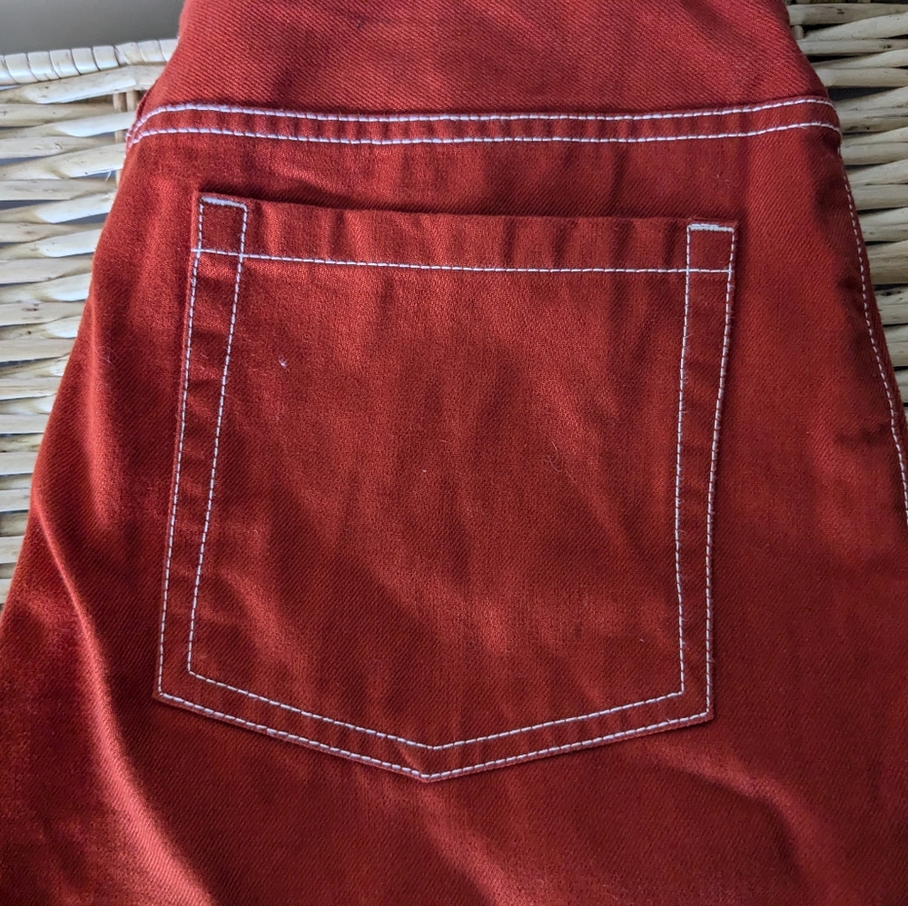 🧡❤️ kowtow 100% Fair Trade Organic Cotton Brick Denim Stage Pant, M - Picture 9 of 14